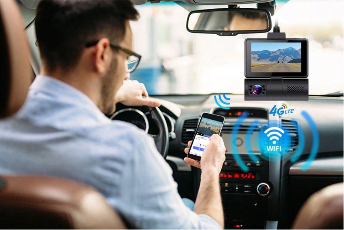 4G WiFi Dash Cam With Touch Screen GPS Front And Interior Recording High Definition Car Driving Video Recorder_voghion.com
