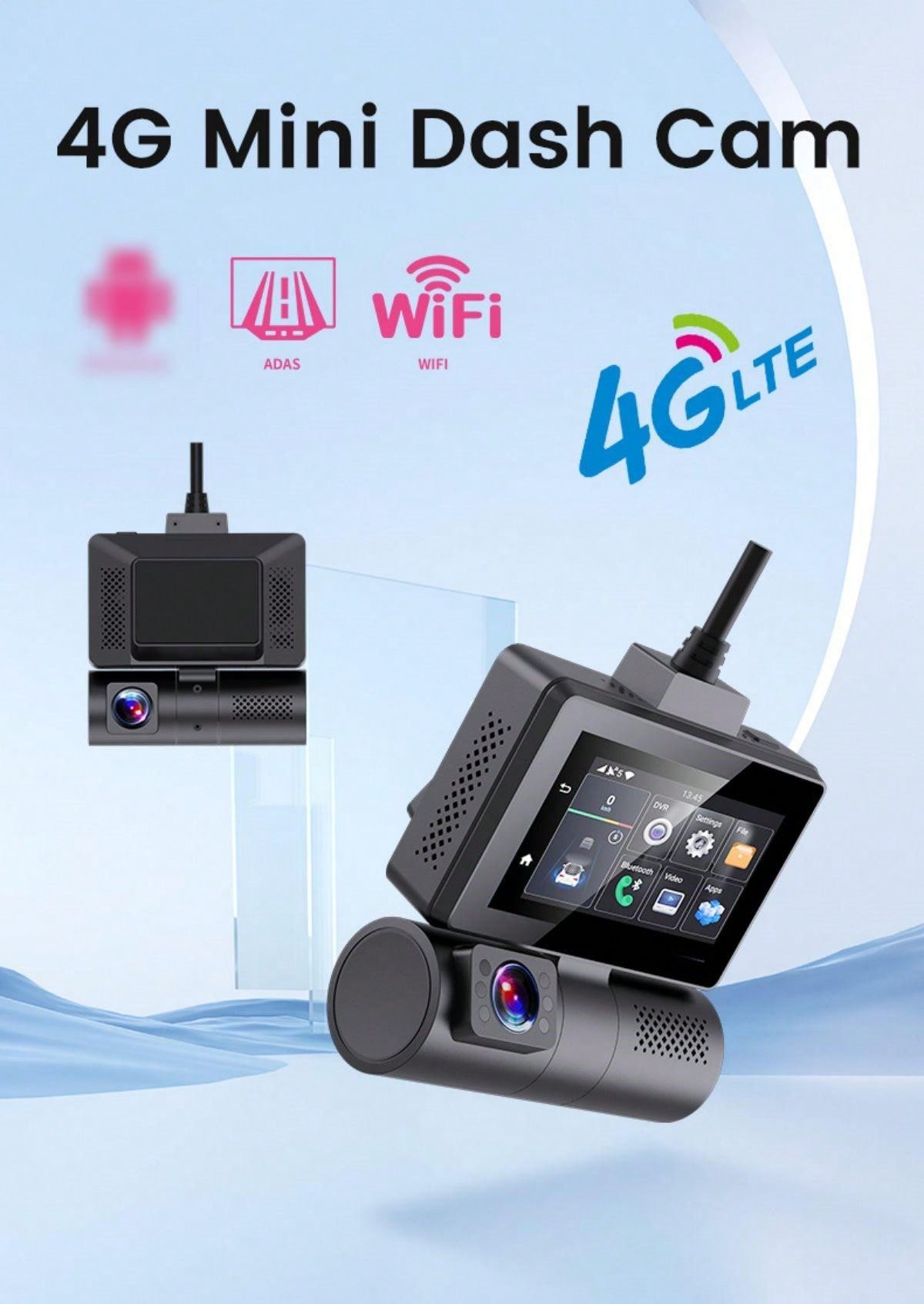 4G WiFi Dash Cam With Touch Screen GPS Front And Interior Recording High Definition Car Driving Video Recorder_voghion.com