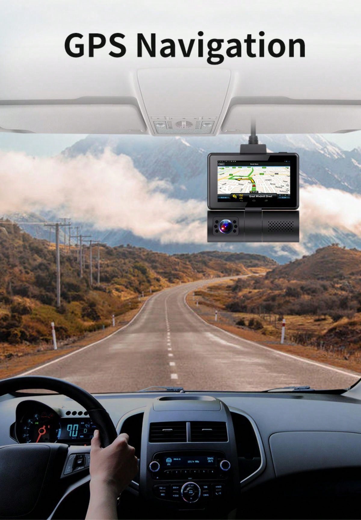 4G WiFi Dash Cam With Touch Screen GPS Front And Interior Recording High Definition Car Driving Video Recorder_voghion.com