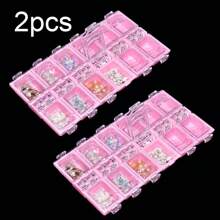 1/2Pcs 12 Grids Clear Empty Storage Box Rhinestone Acrylic Crystal Beads Jewelry Decoration Nail Art Accessories Container - Multicolor - View 7