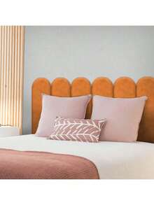 Headboard Modulated Queen Bed In 8 Modules 1.60x0.60cm Various Colors Upholstered Full Box Bed MODULAR CLOUD - 橘色 - 查看 3
