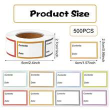 500Pcs Removable Freezer Labels, Food Date Labels Freezer Labels For Food Containers Refrigerator Food Storage Labels Easy Clean No Residue (25 X 40 Mm) - Multicolor - View 2