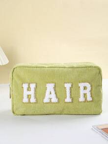4件套化妆包，大容量收纳包，带有独特的刺绣字母图案 - 彩色 - 查看 6