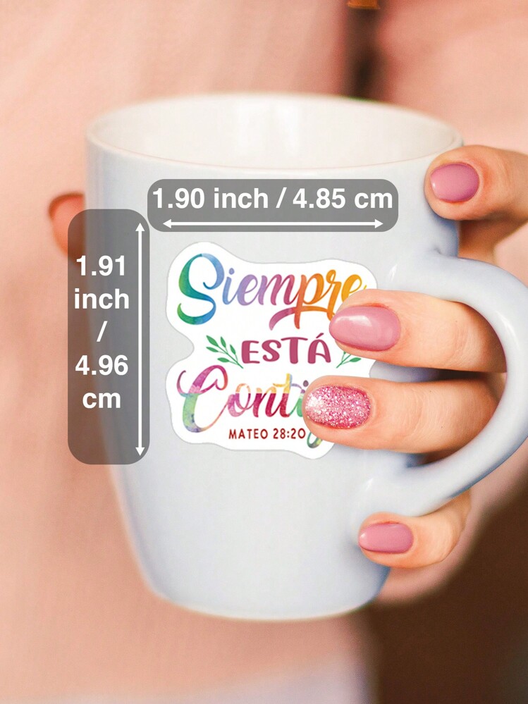 50 piezas de pegatinas con citas religiosas cristianas latinas para el regreso a la escuela - Efímera para diario, álbum DIY, collage - Versículos de la Biblia española de Jesús y Dios - Material de scrapbooking con estética papelería manualidades libro de sticker estikers - Multicolor - Añade 4