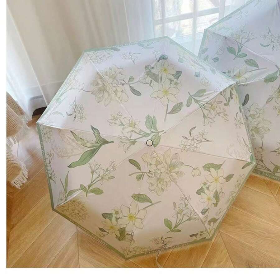 Thiết kế hình con bướm của Pháp Ô dù che nắng và mưa sử dụng kép có thể gập lại có khả năng chống tia cực tím - màu xanh lá - Xem 1