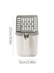 1 件装二合一可拆卸猫砂铲，带大容量便携式垃圾桶，猫清洁用品