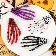 Skeleton Hand Design Hair Clip, Halloween Hair Accessories - Multicolor - View 11