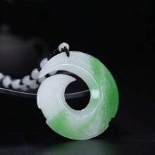 1 Natural Jade Amulet Necklace Pendant, Gemstone Necklace, Jade Jewelry In Various Colors To Choose From, Handmade Unique Necklace, Gift For Family, Holiday Gift.(Complimentary: Lanyard, Gift Box)
