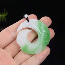1 Natural Jade Amulet Necklace Pendant, Gemstone Necklace, Jade Jewelry In Various Colors To Choose From, Handmade Unique Necklace, Gift For Family, Holiday Gift.(Complimentary: Lanyard, Gift Box)