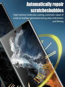 4 Pcs Full Coverage Soft Hydrogel Film Soft Screen Protector Compatible With Samsung Galaxy Full Coverage Easy Install High-Definition Clear, Bubble-Free,Scratch And Shatter Resistant Hydro Gel Film Soft Screen Protective Film (Not Tempered Glass) Gift For Birthday/Easter/Presidents Day/Christmas//Family/Friends/Boy/Girlfriend Gift For Birthday, Family, Friends Phone Screen Protector, Phone Accessories - Black - View 3