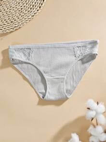 6 Pcs Multicolored Lace Comfortable, Breathable, Simple Mid Waist Women's Triangle Pants - Multicolor - View 5