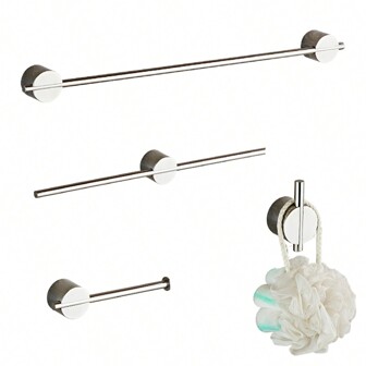 304 Stainless Steel Polished Bathroom 5 Pieces Set, Towel Rack, Toilet Paper Holder