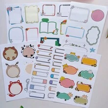 1 套 6 件可重复使用的可写文本框贴纸 - 彩色 - 查看 4