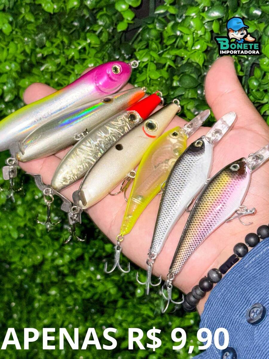 Fishing Lure 9cm/12g Hard Popper With Treble Hook 3D Eyes - Kit 10 Units Mod 1433 MÀU SẮC - XÁM/CAM - Xem 1
