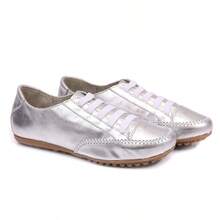 Comfortable And Lightweight: Women's Casual Elastic Fit Sneakers For Your Everyday Life - 銀色 - 查看 2