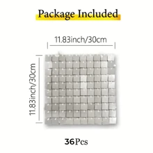 24/36pcs Shimmer Wall Backdrop Square Shimmer Panels Sequin Photo Backdrops Decoration For Birthday Anniversary Wedding Engagement Parties Spring Glitter Bling Sequin Decoration - 銀色 - 查看 6