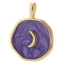 1 pezzo Ciondolo smaltato a mezzaluna, medaglia a forma di cuore, pentagramma a forma di fulmine, ali, cuore, croce, accessori per gioielli fai-da-te, orecchini, collana, braccialetto