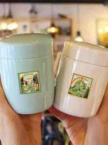 50 件黄绿色恐怖奇幻创意复古漫画风格方形防水 PVC 装饰贴纸，适用于杯子、书籍、行李箱、平板电脑、手机壳、DIY 装饰 - 彩色 - 查看 4