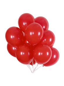 50 Plain Colorful Bladder Balloon 7 Inch Pear Shape Balloons Birthday Party Decoration Tea Reveal Arch - Merah - View 6