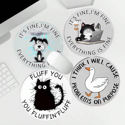 Funny Mouse Pad With Anti-Slip Rubber Base, Decorative Mousepad For Desktop Wireless Computer Mouse, Office & Laptop, Cute Gift For Women And Girls