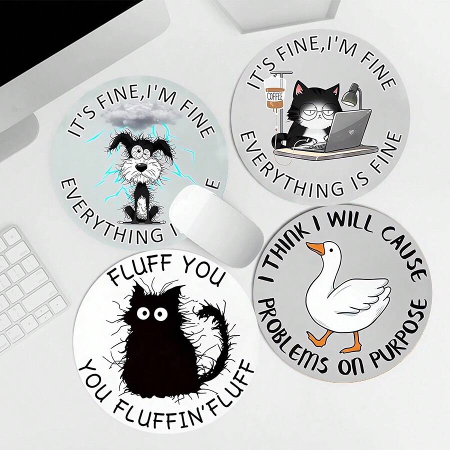 Funny Mouse Pad With Anti-Slip Rubber Base, Decorative Mousepad For Desktop Wireless Computer Mouse, Office & Laptop, Cute Gift For Women And Girls - Multicolor - View 1