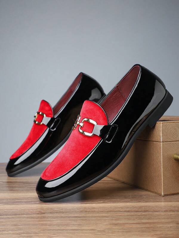 Men's Pointed Toe Faux Suede Leather Business Casual Dress Shoes (Run 1 Size Larger)