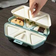6-Grids Creative Triangle Onigiri Mold Press, Portable Folding Japanese Rice Ball Bento Box - Multicolor - View 1