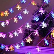 Christmas Lights Multicolor  Multi Colored Snowflake String Lights Battery Operated Colorful Fairy Light For Bedroom Party Home Xmas Decor Christmas Tree Decorations - Multicolor - View 16