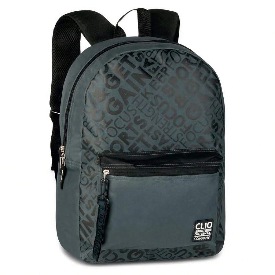 Youth Gray Sport School Backpack Clio Style Casual Bag - 灰色 - 查看 1