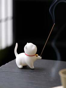 Jolie figurine de chaton en céramique, brûleur d'aromathérapie, brûleur d'encens créatif, accessoire d'intérieur pour la maison, support à encens