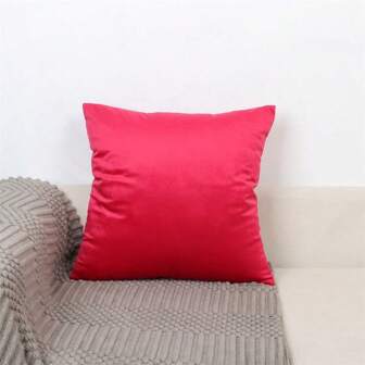 1 Solid Color Pattern Pillow Cover, Modern Style Polyester Fiber Square Soft Plush Cushion Cover, Removable And Washable Velvet Pillow Lumbar Support, Suitable For Living Room Sofa Bedroom Decoration, Universal For All Seasons