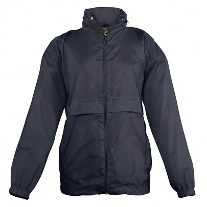 SOLS Kids Unisex Surf Windbreaker Jacket (Water Resistant And Windproof) (Navy)