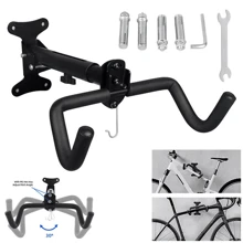 Bike Storage Hook Wall Mounted Folding, Anti-Slip Bracket Bicycle Stand Rack Hanger Holder - Black - View 2