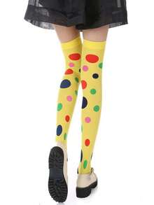 2 paar Halloween-bedrukte kousen met ruitmotief en strepen, hoge sokken voor cosplayfeestjes - Veel kleurig - Bekijken 8