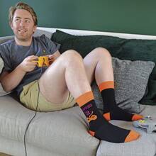 Sock Snob 3 Pack Mens Retro Gaming Funky Novelty Video Game Socks (Player 1 / 2 / 3) - Fast Shipping And Quick Delivery - Multicolor - View 4