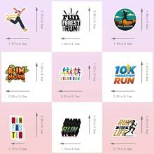 50 件跑步字母贴纸，全新海外运动系列，跑步涂鸦水瓶健身贴纸，卡通涂鸦装饰贴纸，适用于智能手机、笔记本电脑、水瓶、背包、头盔、滑板、文具、摩托车 - T01041489 跑步英字50張 - 查看 9