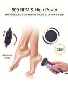 Electric Foot Grinder To Remove Calluses Electric Pedicure Machine With Adjustable Speed And 60 Pieces Of Replacement Sandpaper Foot Pedicure Device Suitable For Men And Women To Remove Dead Skin And Hard Calluses