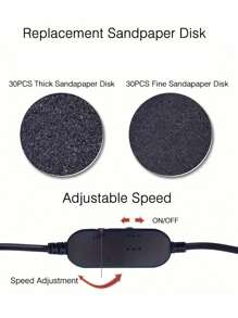 Electric Foot Grinder To Remove Calluses Electric Pedicure Machine With Adjustable Speed And 60 Pieces Of Replacement Sandpaper Foot Pedicure Device Suitable For Men And Women To Remove Dead Skin And Hard Calluses