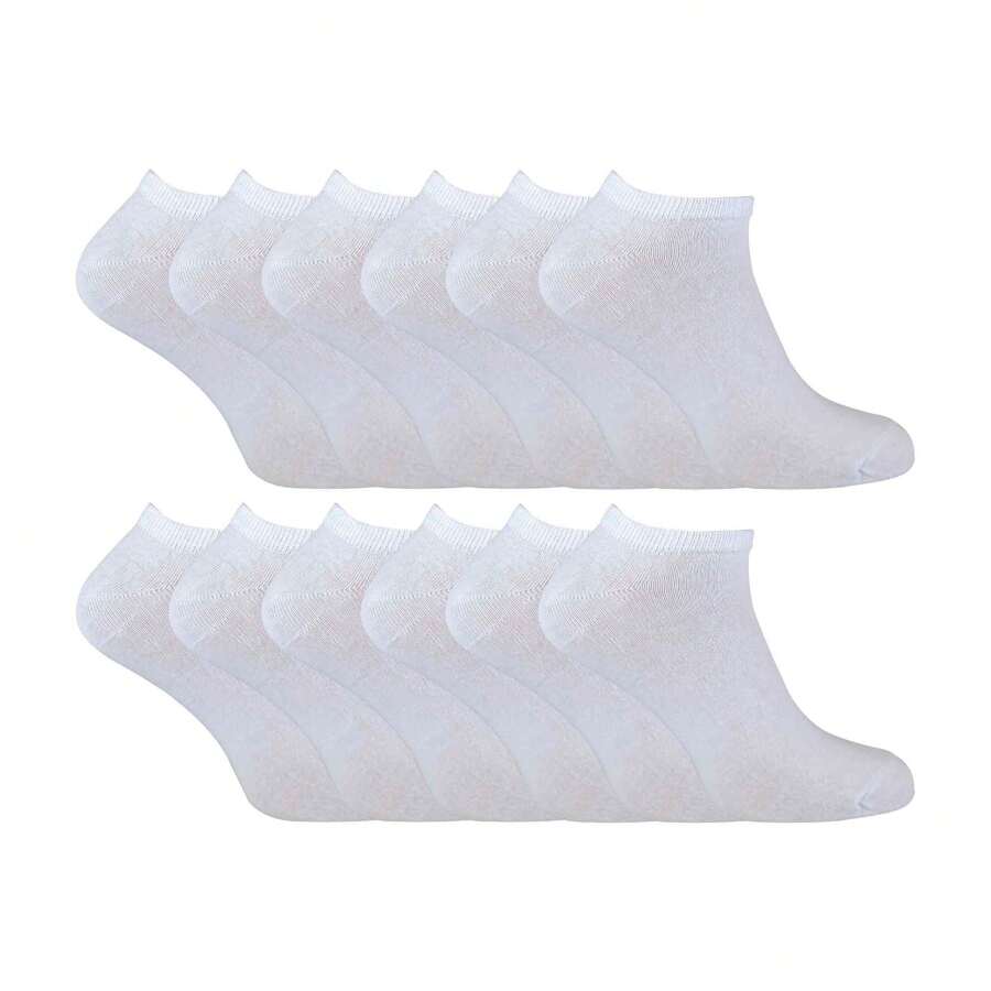 Sock Snob Mens Cotton Low Cut Trainer Socks (White) - Fast Shipping And Quick Delivery - White - View 1