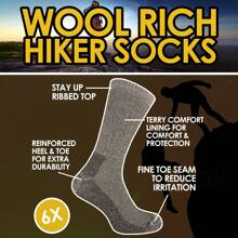 Sock Snob Mens 6 Pairs Multipack Crew Wool Socks: Reinforced Heel & Toe (Brown) - Fast Shipping And Quick Delivery