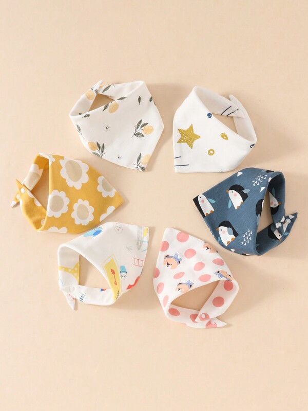 4pcs/Pack Random Pattern Baby Bibs & Bandana Drool Bibs, For Christmas