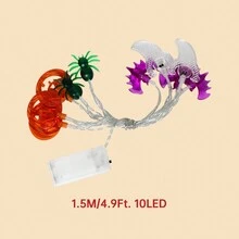 1 dây đèn LED hình dơi ma bí ngô 3D 10/20/30 chạy bằng pin tạo không khí Halloween kinh dị vui vẻ thích hợp cho trang trí nhà cửa, sân vườn ngoài trời, tiệc Halloween ma quái (màu trắng) trang trí phòng Halloween trang trí sân vườn Halloween làm quà tặng trang trí ngày lễ tiên trang trí lễ hội - ánh sáng trắng - Xem 9