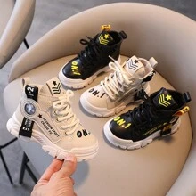 BOTAS nuevas cortas antideslizantes de moda infantil con cremallera - Negro - Ver 8