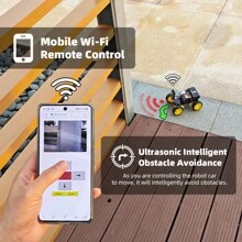TSCINBUNY 智能机器人套件适用于 Arduino，可使用代码 ESP32 Wifi 摄像头进行编程，畅销教育机器人完整自动化套件，附带代码和说明 - 白色 - 查看 4