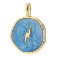 1 pezzo Ciondolo smaltato a mezzaluna, medaglia a forma di cuore, pentagramma a forma di fulmine, ali, cuore, croce, accessori per gioielli fai-da-te, orecchini, collana, braccialetto