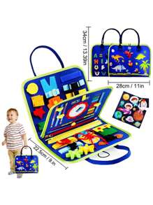 Busy Board 蒙特梭利幼儿玩具 Busy Board 学龄前教育玩具 旅行活动 字母表 精细运动技能（款式随机）（所有颜色随机）（配件随机）学校、学生、文具、学校用品 万圣节装饰 - 綠色 - 查看 9