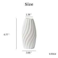 1Pc Minimalist Style Stripe Shape White Ceramic Vase Bedroom Living Room Home Decor Flower Vase Rama Decoration Rama Room Decor Glass Vase