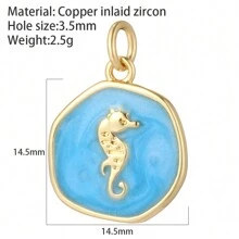 1 pezzo Ciondolo smaltato a mezzaluna, medaglia a forma di cuore, pentagramma a forma di fulmine, ali, cuore, croce, accessori per gioielli fai-da-te, orecchini, collana, braccialetto