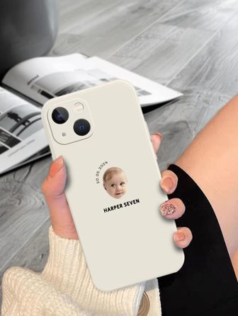 1個 ミニマリストなポートレート、日付、名前&テキストをカスタマイズした360度カバーのシリコンレンズ保護iPhoneケース 16,15,14,13,12,11 Pro Max対応 スタイリッシュ、カラフル、ヴィンテージ、かわいい、シンプル、おもしろい、カワイイ カスタム、パーソナライズ、ユニーク 彼、彼女、家族、友人、祖父母、カップルへの理想的なギフト