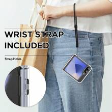 1Pc Black Phone Case Shockproof Rugged Ultra Thin Hard PC Protective Cover Compatible With Samsung Galaxy Z Flip 6/Flip 5/Flip 4/Flip 3 5G - Trong sáng - Xem 8